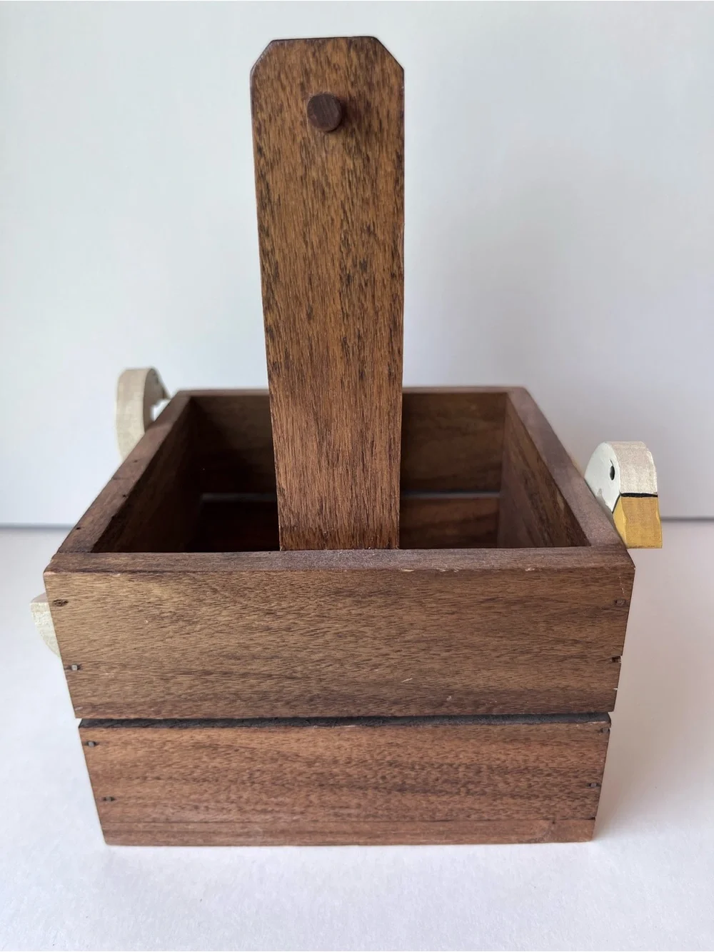 Vintage Mini Goose Wood Crate Basket 80’s Country Cottagecore